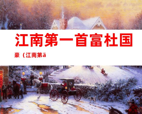江南第一首富杜国豪（江南第一首富杜国豪做什么的）