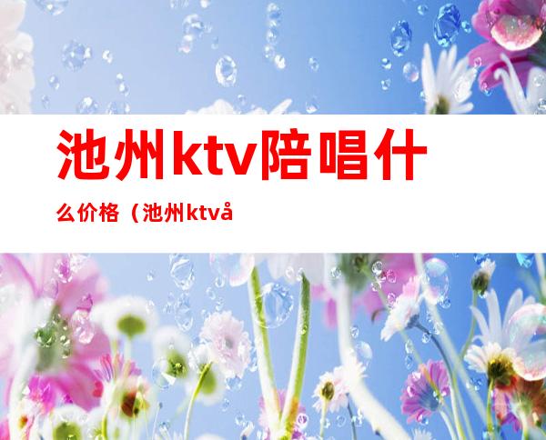 池州ktv陪唱什么价格(池州ktv小费多少)