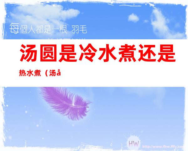 汤圆是冷水煮还是热水煮(汤圆是冷水煮还是热水煮什么时候吃)