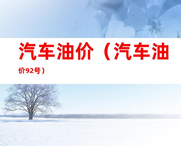汽车油价(汽车油价92号)