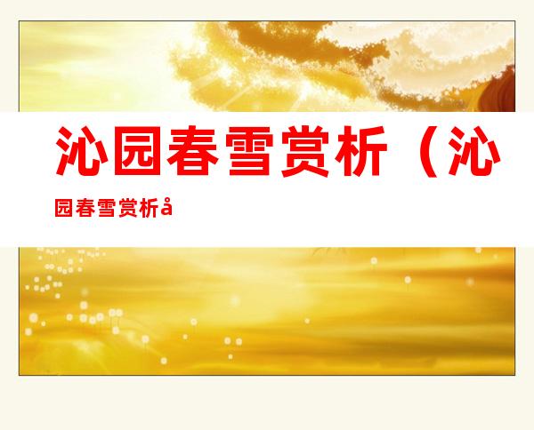 沁园春雪赏析(沁园春雪赏析句子)