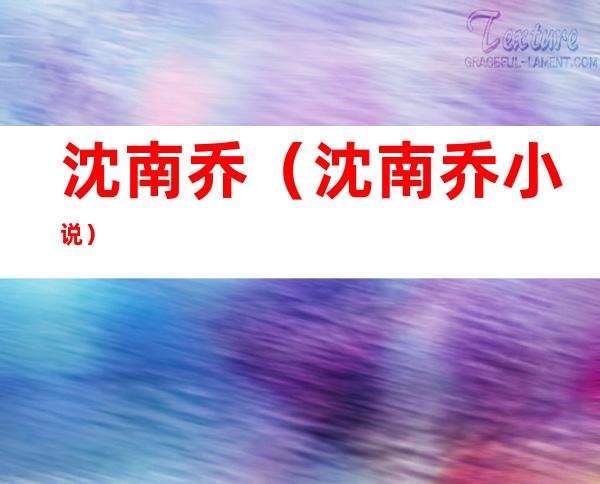 沈南乔(沈南乔小说)