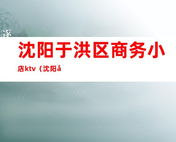 沈阳于洪区商务小店ktv(沈阳市于洪区商务局)
