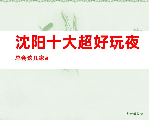 沈阳十大超好玩夜总会这几家不容错过