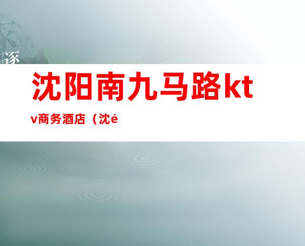 沈阳南九马路ktv商务酒店(沈阳太原街商务ktv)