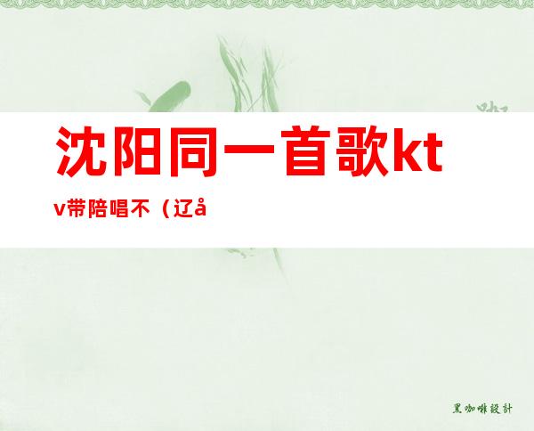 沈阳同一首歌ktv带陪唱不(辽宁朝阳ktv陪唱)