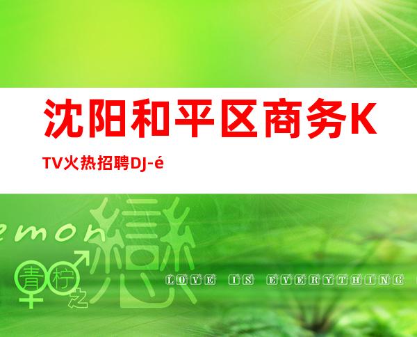 沈阳和平区商务KTV火热招聘DJ-青春有限.努力无限