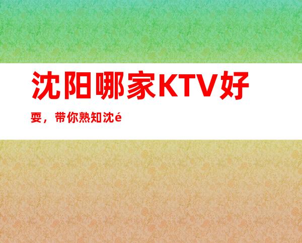沈阳哪家KTV好耍，带你熟知沈阳夜晚好玩好耍KTV