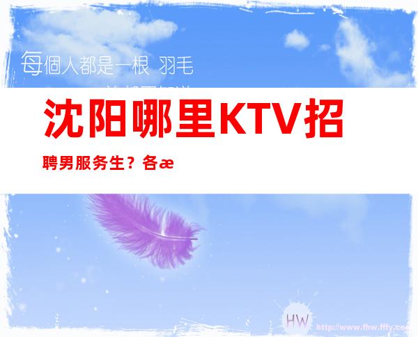 沈阳哪里KTV招聘男服务生?各方面属性都比其他同行好一些