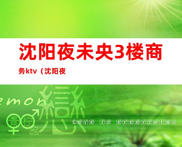 沈阳夜未央3楼商务ktv（沈阳夜未央经理是谁）