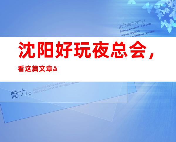 沈阳好玩夜总会，看这篇文章了解深藏不露之地