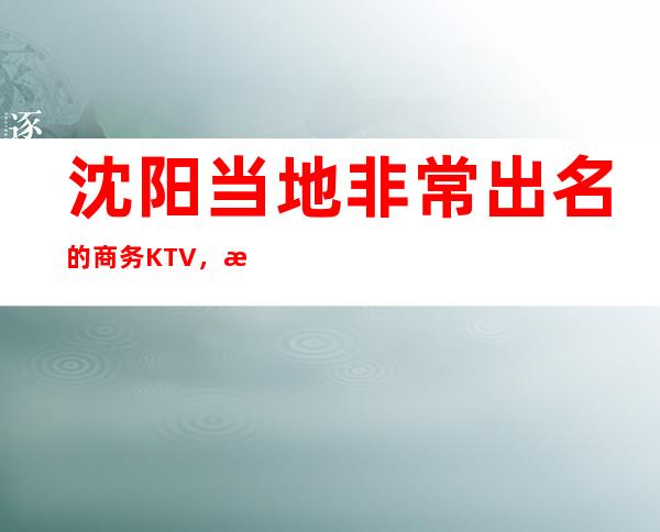 沈阳当地非常出名的商务KTV，本地比较具有特色的夜总会