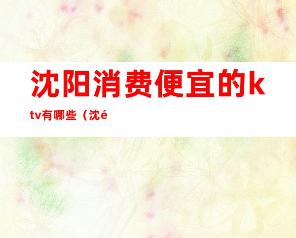 沈阳消费便宜的ktv有哪些(沈阳最便宜的商务KTV)