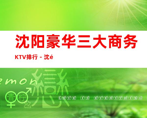 沈阳豪华三大商务KTV排行－沈阳好玩夜总会哪家好？