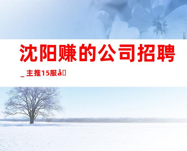 沈阳赚的公司招聘_主推15服务员(新场所)