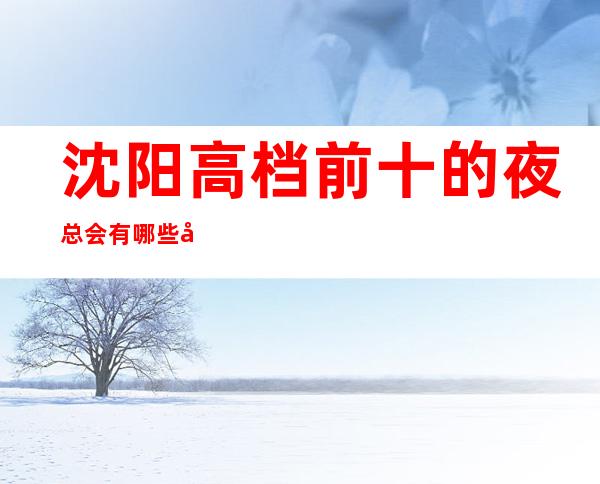 沈阳高档前十的夜总会有哪些好玩的场所?