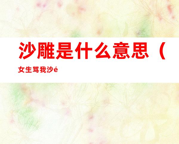 沙雕是什么意思(女生骂我沙雕是什么意思)