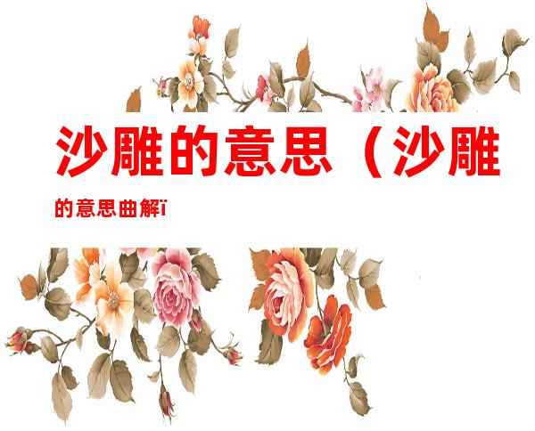 沙雕的意思(沙雕的意思曲解)