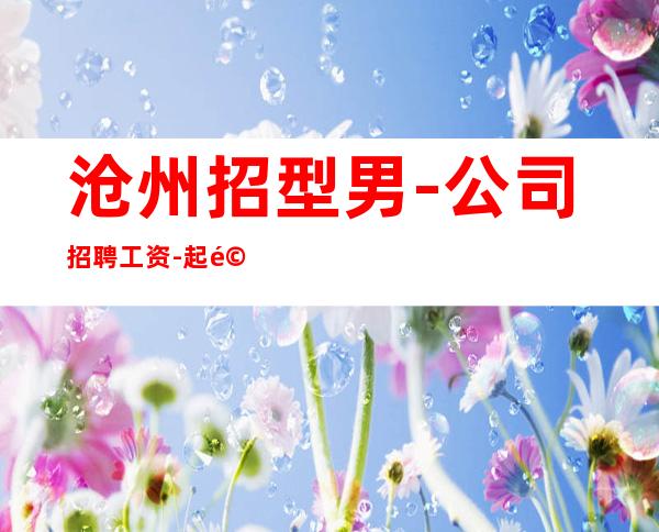 沧州招型男-公司招聘工资-起马上来