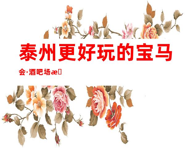 泰州更好玩的宝马会·酒吧场所预订! 一定让你满意！