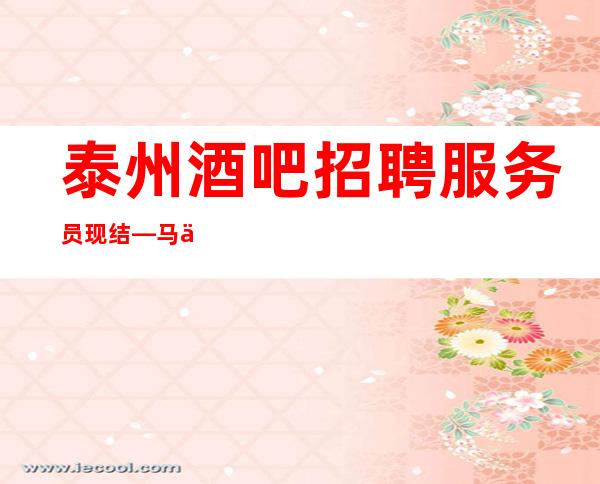 泰州酒吧招聘服务员现结—马上旺季—不如靠自己