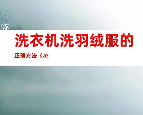 洗衣机洗羽绒服的正确方法(洗衣机洗羽绒服的正确方法图解)