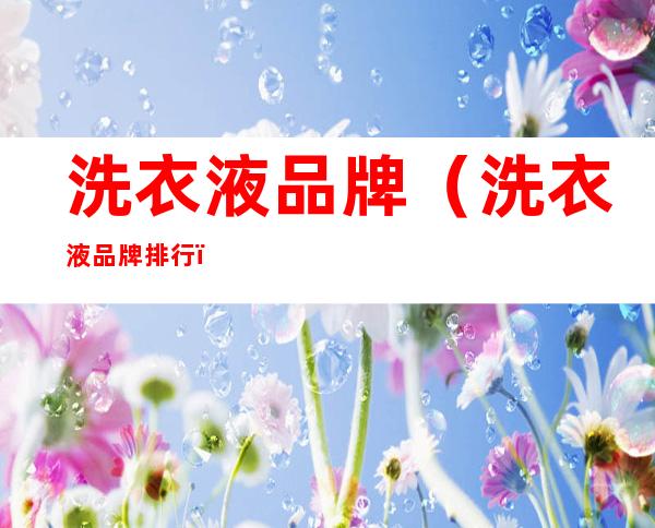 洗衣液品牌(洗衣液品牌排行)