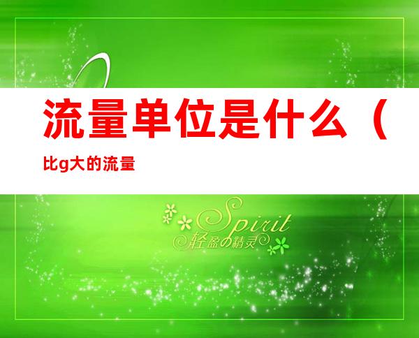 流量单位是什么(比g大的流量单位是什么)