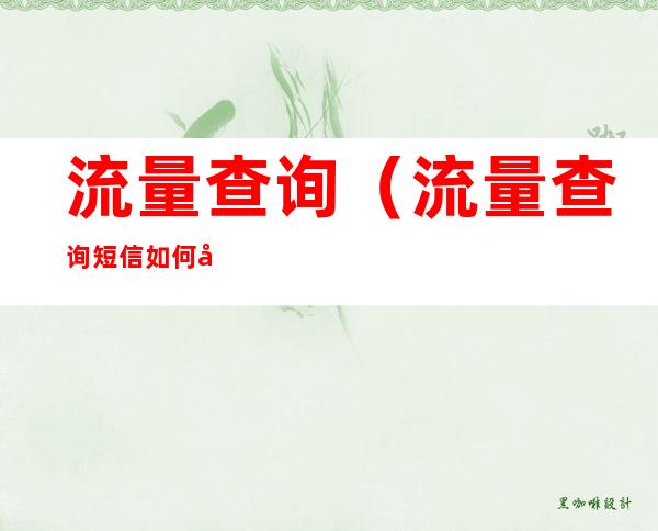 流量查询(流量查询短信如何关闭)