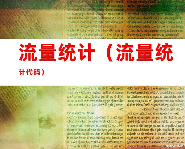 流量统计(流量统计代码)