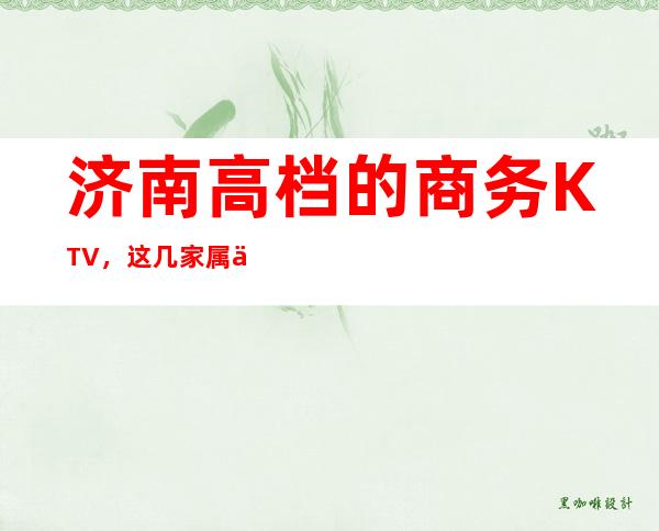 济南高档的商务KTV,这几家属于派对大咖们的之处