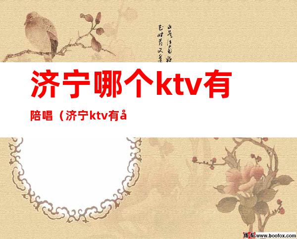 济宁哪个ktv有陪唱(济宁ktv有哪些)