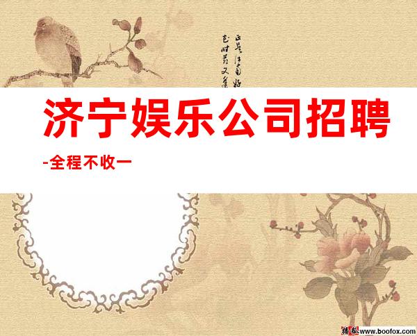 济宁娱乐公司招聘-全程不收一分钱