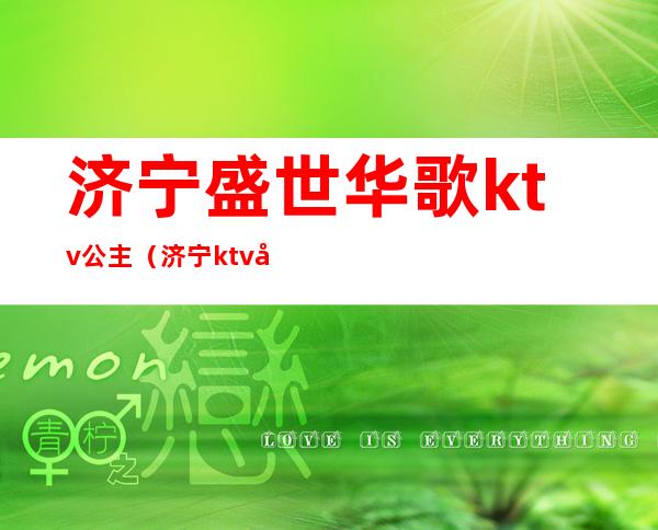 济宁盛世华歌ktv公主(济宁ktv公主多少钱)
