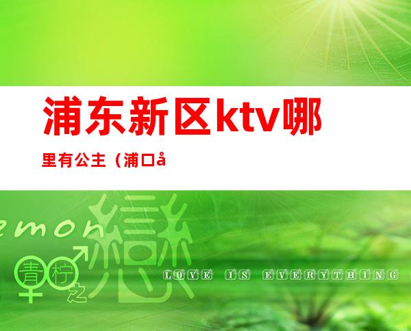 浦东新区ktv哪里有公主(浦口哪个ktv有公主)