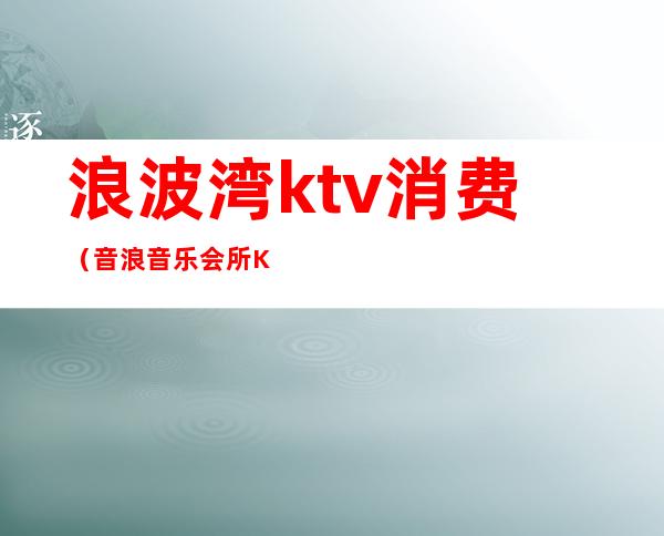 浪波湾ktv消费(音浪音乐会所KTV)