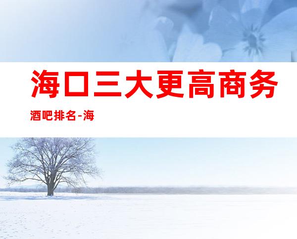 海口三大更高商务酒吧排名-海口著名高档酒吧场所预订