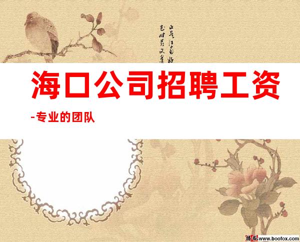 海口公司招聘工资-专业的团队