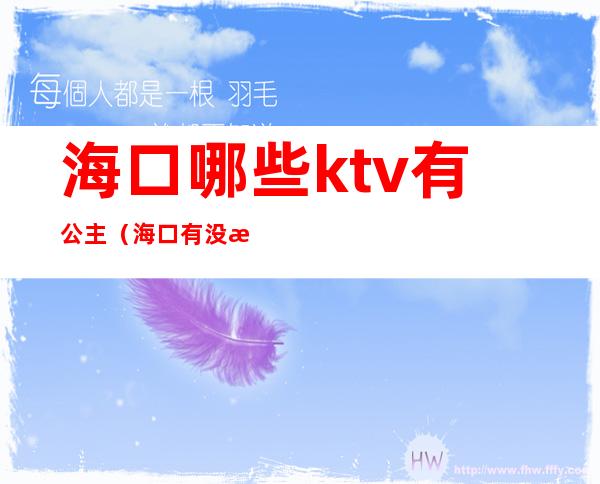 海口哪些ktv有公主(海口有没有KTV)