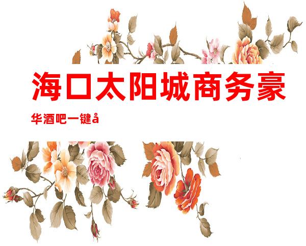 海口太阳城商务豪华酒吧一键告诉你包厢订房流程