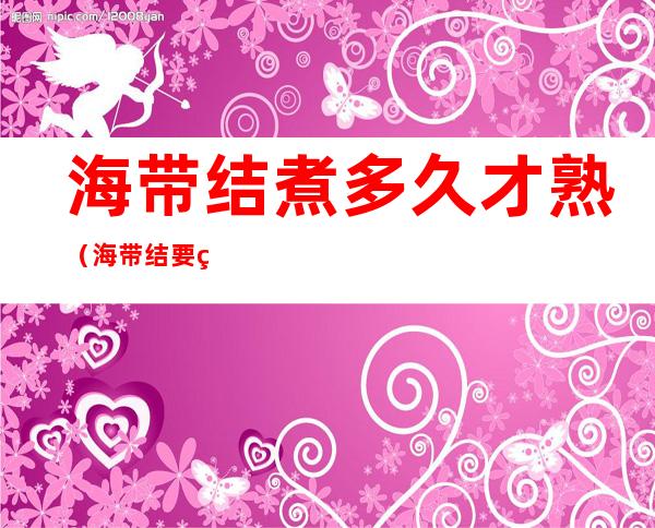 海带结煮多久才熟（海带结要煮多久才熟）