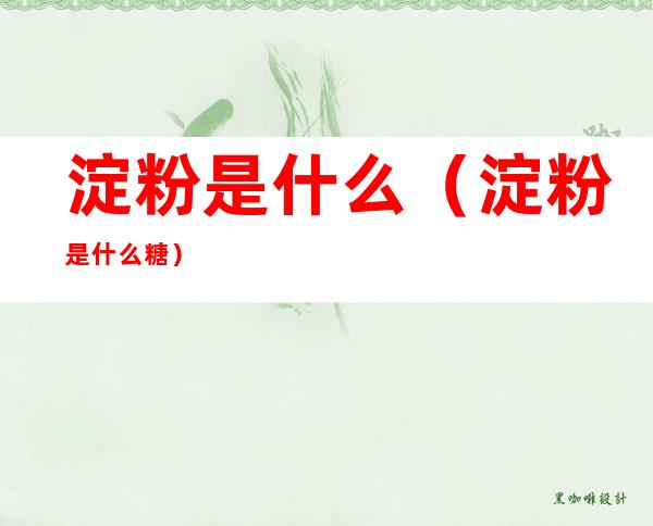 淀粉是什么(淀粉是什么糖)