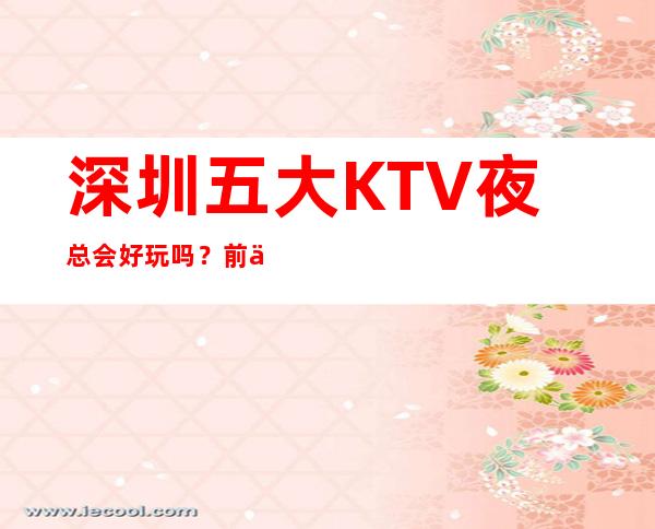 深圳五大KTV夜总会好玩吗?前五大商务KTV宴请订房