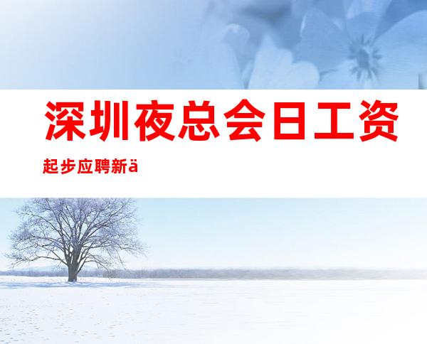深圳夜总会日工资起步应聘新人保证
