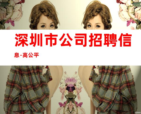 深圳市公司招聘信息-高公平
