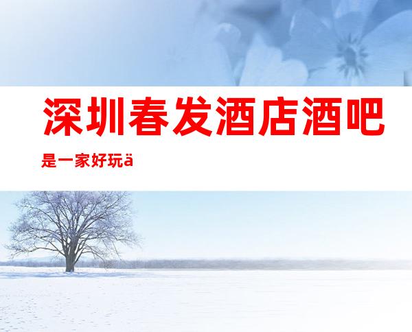 深圳春发酒店酒吧是一家好玩不贵人气的场所