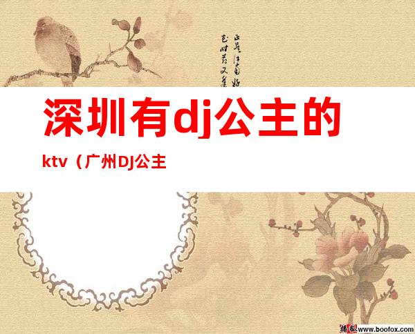 深圳有dj公主的ktv（广州DJ公主）