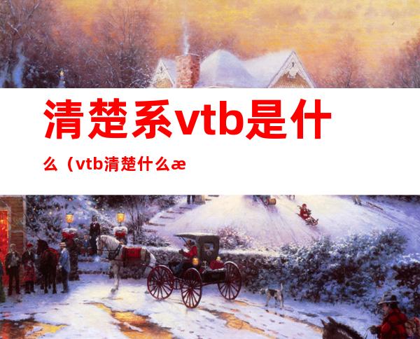 清楚系vtb是什么(vtb清楚什么意思)