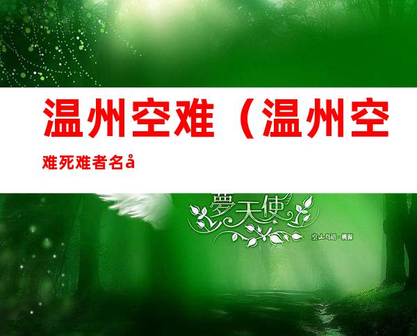 温州空难（温州空难死难者名单）