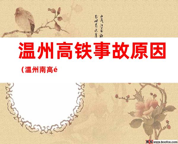 温州高铁事故原因（温州南高铁事故）
